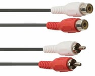 10M Long Twin RCA Phono Extension RED WHITE Audio Cable 2 x Male to Female Lead