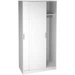 Armoire placard / meuble de rangement coloris blanc - Longueur 100 x Hauteur 200 x Profondeur 50 cm Pegane