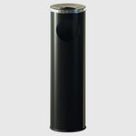 La Briantina Poubelle cendrier d'extérieur en acier, 20 x 69 cm, capacité 15 litres, couleur noire intense