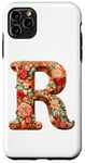 Coque pour iPhone 11 Pro Max Monogrammed Christmas Floral Initial R Gingerbread Letter R