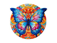 Recent Toys RT5203 Jigsaw Butterfly for Adults and Kids.176 Puzzle, Large Size 30 x 28 cm with Unique Shaped Pieces. Includes Wooden Storage Gift Box and Stand