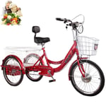 électrique Tricycle Adulte Vélo à Trois Roues vélo à 3 Roues pour Les Parents Batterie au Lithium 48V20AH Trois Tours avec Panier arrière Shopping Puissance Tricycle pédale Hommes vélos Dames