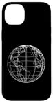 Coque pour iPhone 14 Plus World Globe Line Art Carte planète Terre Atlas Voyage