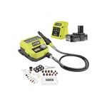 Jamais utilisé] Mini-outil multifonction Ryobi RRTS18-120GA35 - 18V One+ - 1 batterie 2.0Ah - 1 chargeur - 4 000-35 000 tr/min - 35 accessoires