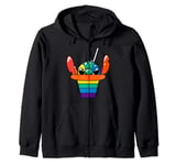 Disney Lilo & Stitch Pride Rainbow Hawaiian Shaved Ice Zip Hoodie