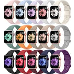 Higgs 15 Pack Bracelets Compatible avec Bracelet Apple Watch 38mm 40mm 41mm pour Femme et Homme, Bracelet Soft Silicone Sports pour iWatch Series (42mm 10) 9 8 7 SE se2 6 5 4 3 2 1,Starlight