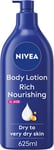 NIVEA Rich Nourishing Body Lotion (625ml), Rich 72H Hydration NIVEA Moisturiser 