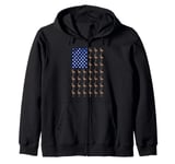 Flamingo American Flag Comma La Usa Kamala 2024 Election Zip Hoodie