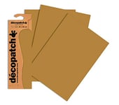 Décopatch C229O - Une pochette de 3 feuilles de papier imprimé 30x40 cm, Uni or