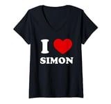 I Love Simon I Heart Simon Funny Simon V-Neck T-Shirt