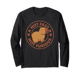 Cute Not Fast Not Furious Funny Movie Parody Badge Capybara Long Sleeve T-Shirt