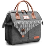 Lekesky Sac Isotherme Repas Femme 11 L Lunch Bag Glaciere Souple Isotherme,Sac Repas Portable Multi-usages polyfonctionnel et étanche, Lunch Box pour Étudian/Bureau-Gris