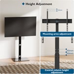 BONTEC TV Floor Stand for 30-70 inch LED LCD OLED Plasma Flat Curved TVs, Height