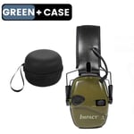 Honeywell DulElectronic Shooting Earmuff,Anti-bruit,Sauna,Téléphone,Amplification du son,Protection auditive,Casque,Pliable - Type Green add Case