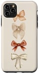 Coque pour iPhone 11 Pro Max Nœuds esthétiques beige marron coquette beige fille femme