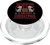 Pull de Noël moche avec inscription « We Wish You A Meowy Cat » PopSockets PopGrip pour MagSafe