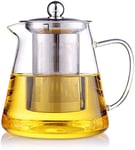 Théière en Fonte, Bouilloire Thé en Fonte Thé en Verre Transparent avec Filtre à infuseur en Acier Inoxydable et Couvercle pour thé en Vrac 450ML Accessoires de thé Tasse à thé (Taille: 750 ML)