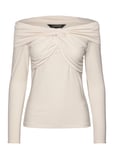 Lauren Ralph Lauren Jersey Off-The-Shoulder Top Kräm