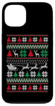 Coque pour iPhone 13 Pull de Noël moche rétro avec traîneau de Père Noël volant renne volant