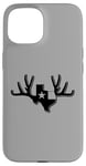 Coque pour iPhone 15 Texas Buck Texas Flag Huge Buck Rack Black Texas Flag