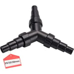 Distributeur 3 Voies 25/32/38mm Répartiteur en y pour Tuyau Tuyauterie Connecteur pour Pompe de Bassin Tuyau D'arrosage et Les Cours d'eau Valve