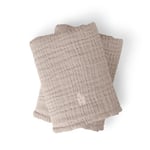 Sebra Topper til Stellepute, 2 stk Stelleunderlag i beige muslin