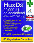 HuxD3 20,000 IU 30 Vegetarian High Strength Vitamin D Capsules