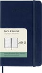 Moleskine Weekly Planner 2024-2025, Weekly Planner 18 Months 2025, With Space For Notes, With Hard Cover And Elastic Closure, Pocket Size 9 x 14 cm, Color Sapphire Blue