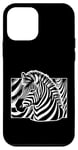 Coque pour iPhone 12 mini Zèbre Noir Blanc Savane Animaux Afrique Motif Zèbre