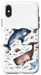 Coque pour iPhone X/XS Orca Whale Motif For Kids With Ocean Fish Pattern Cute Fishy