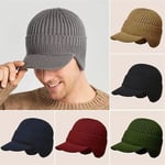 Vinterhatt för män Tjock vindtät solskyddsmössa Utomhusridning Varmt hörselskydd Stickad mössa Cap för män Khaki With Plush Lining