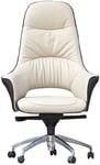 FACAIA Swivel Task Chair Executive Office Chairs Faux Leather Home Office Computer Desk Chair Beige Chairs Kneeling Chair (Color : Beige, Size : 97x66x74cm)