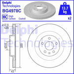 Bromsskiva Delphi - Volvo - V60, Xc60, V90, S60, Xc90, S90. Polestar - 2 awd, 2