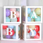 4PCS Transparent Balloon Box With Letters Balloon Gift Decoration Box Zzs