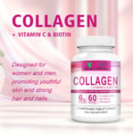 Collagen Vitamin C Biotin Tablets for Healthy Skin Hair Nail 60tablets/bottle