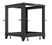 Öppen 19" 12U Rack 600X600-1100 Justerbar Svart Lanberg