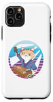 Coque pour iPhone 11 Pro Sushi chef bandeau chat tenue bleue comptoir en bois sushimi