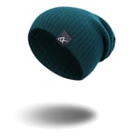 WAZHX Bonnet Tricoté Femmes Chapeau Hiver Hommes   Bonnets Chaud Décontracté Chapeau Mou Crochet Bonnet Chapeau Femme Baggy Casquette Vert