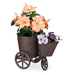 Relaxdays Décoration de Jardin, vélo, Pots à Fleurs, Planter, Trois Roues, Fonte de Fer, Porte Fleurs, HlP 26x18x32cm