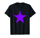 Solid Purple Star Print Graphic Plain Purple Color Star T-Shirt