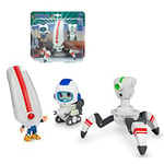 Pinypon Action - Robots Space Pack| 3 figurines différentes, 2 robots spatiaux et une poupée astronaute, avec des pièces amovibles et interchangeables