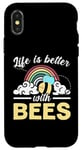 iPhone X/XS Life Is Better With Bees Rainbow Case