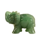 3,8 cm handgjord konstgjord grön aventurin jade sten elefant staty dekoration