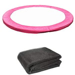 Greenbay Jardin Trampoline kit - Rose Jardin Trampoline kit - Vert Coussin De Protection Ressorts Couvre + Filet de sécurité pour 366cm Trampoline