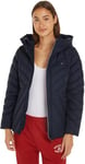 Tommy Hilfiger Women's Down Jacket with Hood, Blue (Desert Sky), L