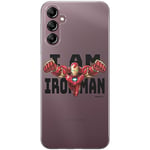 ERT GROUP mobile phone case for Samsung A14 4G/5G original and officially Licensed Marvel pattern Iron Man 028 optimally adapted to the shape of the mobile phone, partially transparent