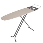 Rayen 6141.01 Table Gamme Premium | Planche avec Support pour Fer à Repasser et Porte-cintres, Métal, Gris/Beige, 120,5 x 41 cm