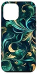 iPhone 14 Pro Max Elegant Green Nature Plants Swirling Pattern Case