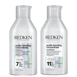 REDKEN Acidic Bonding Concentrate Shampoo and conditioner set, Sulphate Free for a Gentle Cleanse, Strengthens Bonds, Repairs Damage, intensely conditions and protects colour, 300ml