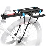 MAIKEHIGH Porte Bagage Vélo Arrière avec Capacité 50KG, Réglable Porte-Bagages Velo VTT Transporteur Tige de Selle avec Réflecteur Aile pour Cyclisme Montagne Cargaison